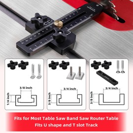 GOINGMAKE Thin Rip Jig Table Saw Jig Guide for Making Repetitive Narrow Thin Strip Cuts Woodworking Tools Fast Thin Ripping Guide for Table Saw Band Saw Router Table Fits for 3/8" x 3/4" T Slot