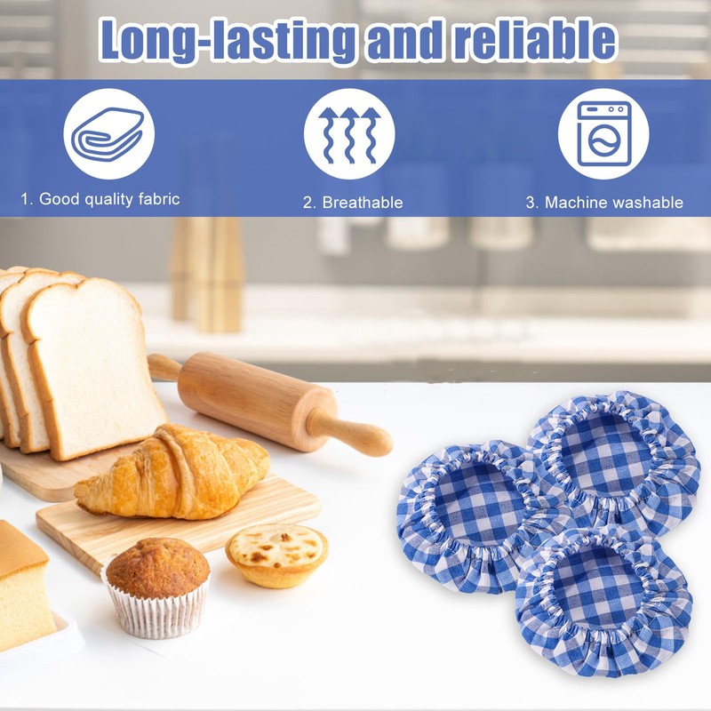 3pcs Sourdough Jar Cover, 4.33x4.33x0.2 Inch Reusable Cotton Cloth Jar