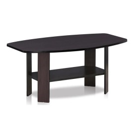 Furinno Engineered Wood Simple Design Coffee Table in Dark Walnut