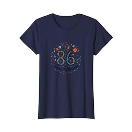86 and Chronically Awesome Birthday Gift T-Shirt, Women, Navy Blue
