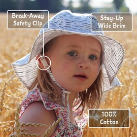Jan & Jul Grow-with-Me Cotton Flapper Sun Hat for Babies and Children, Purple Daisy