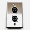 (2) Two Single Wall Plates w/Dual Genuine Neutrik NCJ6FI-S Combo