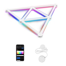 Smart LED Wall Lights, Music Sync Voice Control DIY RGB Light Bar with 16M+ Color & 44+ Scenes, Dimmable Home Decor Wi-Fi Wall Light for Gaming Room TV Bedroom (9 Lines)