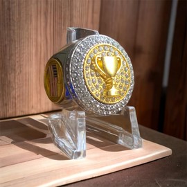 1 or 10 Pack Championship Trophy Ring in Stones Award Gift for Tournament or League Champion (10, Clear, 10)