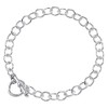 Sterling Silver Circle Toggle Charm Bracelet 7"