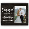 Let the Adventure Begin Engagement Picture Frame Gift for Couple,