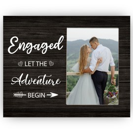 Let the Adventure Begin Engagement Picture Frame Gift for Couple, Wedding Gift for Couple Newly Engaged, Happy Engagement Gift for Her Him, 3x4.5 inch Photo