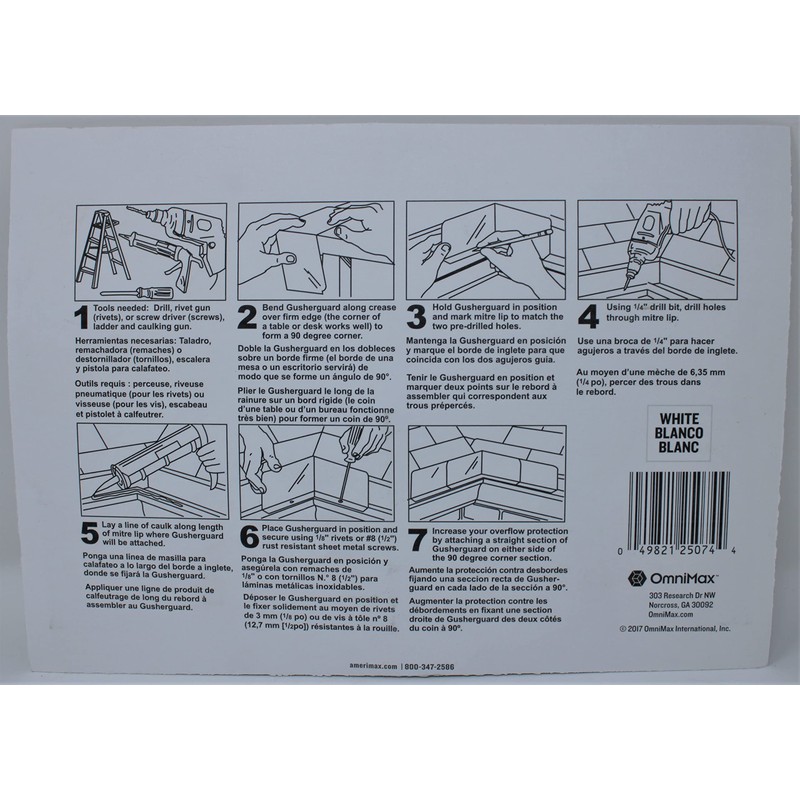 Amerimax 3PK White Gusher Guard Home Products 25074 GusherGuard, Pack