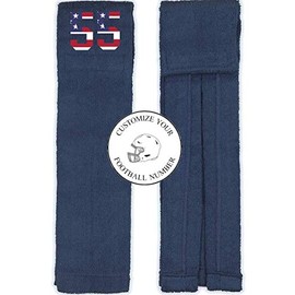 Player Number Football Towel Navy Blue w/USA American Flag Number - Customize Your Number (55)
