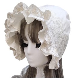 Lolita Hair Ornament, Beret, Lace Hat, Cute, Doll, Mori Girl, Hair Accessory, Gothic Lolita Style, Embroidery, Bonnet, Sweet Loli, Moe Style, Stylish (White)