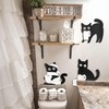 Funny Black Cat Bathroom Decor Set, 3 Pcs Wooden Cats
