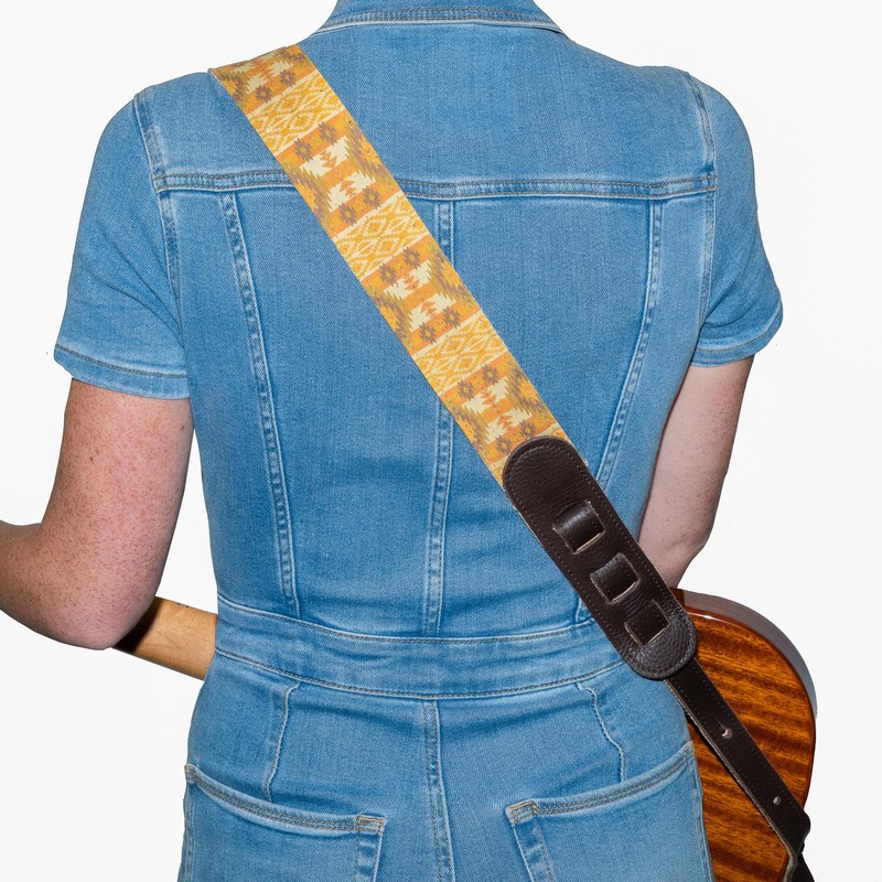 Franklin Strap 2" Old Aztec Guitar Strap, Gold, 38'' -