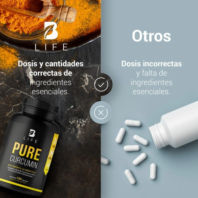 Curcumina Pura 180 Cápsulas Pure Curcumin Life