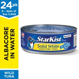 StarKist Solid White Albacore Tuna in Water, 4 - 5 Oz Can (Pack of 6) - 24 Cans Total