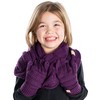 Funky Junque Kids Texting Gloves & Scarf Bundle: Dark Purple
