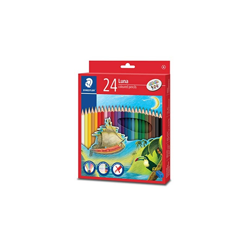 STAEDTLER Luna 24 Colors Coloured Pencil Set with FREE Pencil