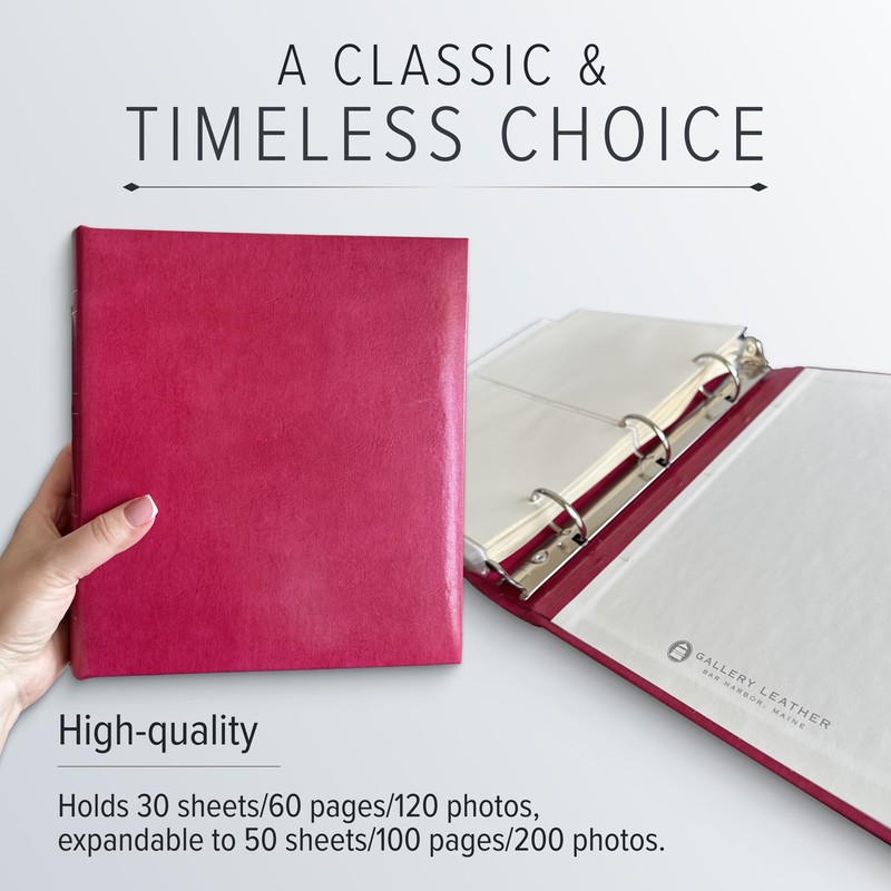Gallery Leather Compact Photo Album for 4x6 Pictures, Holds 120