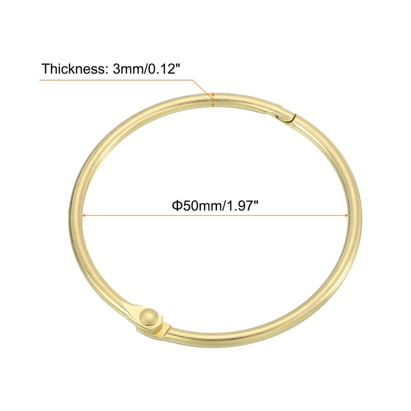 sourcing map 48Pcs Shower Curtain Rings, 2 Inch Curtain Hooks