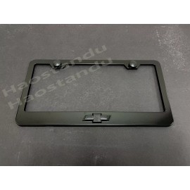 License Plate Frame Shop 1x (Black) Bowtie LOGO 3D Emblem BLACK Stainless License Plate Frame Tag Holder