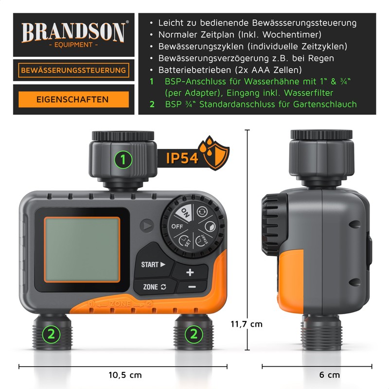 Brandson - Digital Irrigation Computer with Display - 2 Output