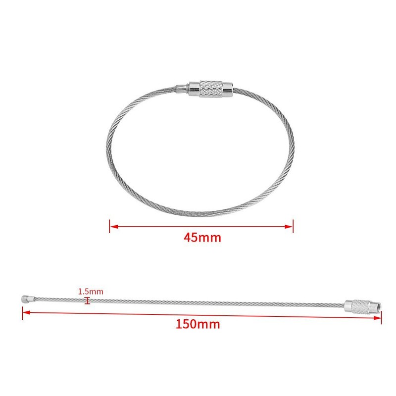 ZJchao 20 Unids/Bolsa Llaveros de Alambre de Acero Inoxidable Cable