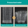 AULEEND Square Rain Shower Head, High Flow Stainless Steel,Work with