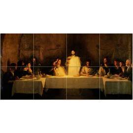 Tile Mural The Last Supper by Pascal Dagnan-Bouveret Kitchen Bathroom Shower Wall Backsplash Splashback 4x2 4.25" Ceramic, Matte