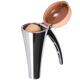 AFFDEUP Nut Cracker,Heavy Duty Nut Cracker Tool with Splash-Proof Brown Lid,Long Leverage & Spring Return Nutcracker for Effortless Cracking