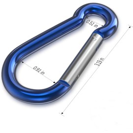 Mosquetón de Aluminio, Clips de Mosquetón de 10 Piezas Mosquetones Multifuncionales con Anillo en D para llaveros, Cuerdas, Botellas de Agua y Senderismo al Aire Libre para Acampar