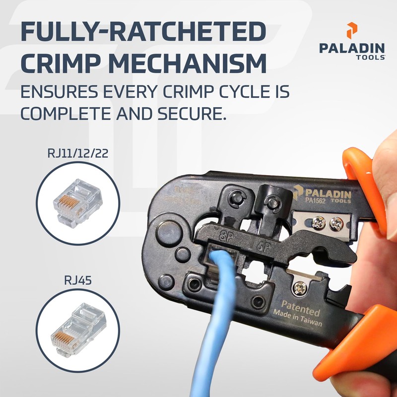 Paladin Tools PA1562 All-in-One Wire Crimper Tool – RJ45, RJ11,