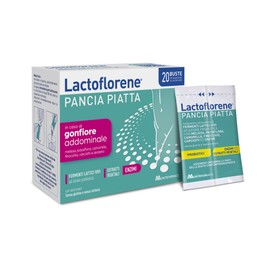 Lactoflorene Pancia Piatta, Fermenti Lattici, Probiotici, Senza Glutine Senza Lattosio Integratore con Probiotici, Enzimi ed Estratti vegetali (Finocchio) per il Gonfiore addominale (20 Bustine)
