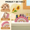 JIANTA Desk Organiser, Rainbow Pen Holder, Wooden Pen Holder, Children's
