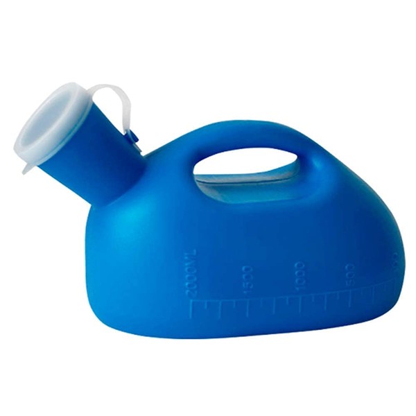 Male Urinal2000ml, Male Urinal Bottles with Cover, Male Portable Urinal Pee Bottles ，Incontinence, Seniors, Traveling, Driving, Camping Home Urinal Potty for Men (Blue)