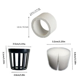 Mtxorvix 10 Sets Aquarium Planting Baskets Rings and Cottons Fish Tank Planting Cups Hydroponic Bucket Baskets Water Tank Plants Fixed Planting Tools (White)