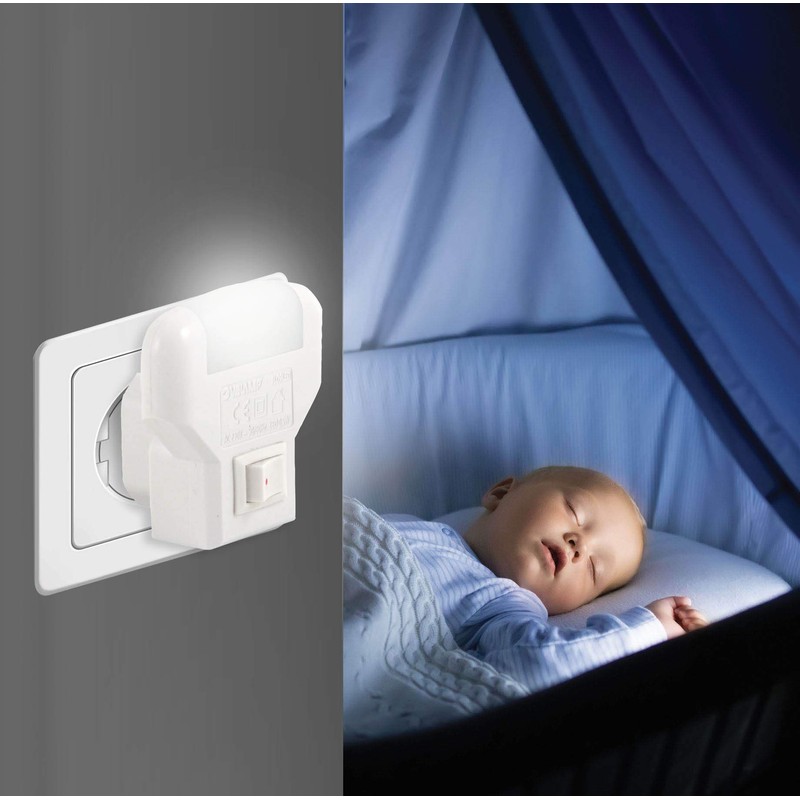 Velamp IL09LEDWH energy-saving LED night light with twilight on-off switCh,