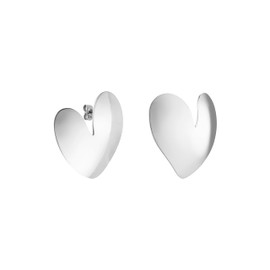 Purelei® True Love Stud Earrings - Asymmetrical Heart Earrings with Modern Design | Stainless Steel 18K Gold Plated, Silver, Rose Gold, Stainless Steel, Abalone