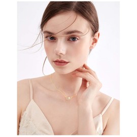 Mycitta CZ Pendant Necklace for Girls - 14k White Gold/Yellow Gold Plated Cubic Zirconia Crystal Rhinestone Lovely Good Luck Necklace Charm for Women Birthday Gift, Cristal, circonita