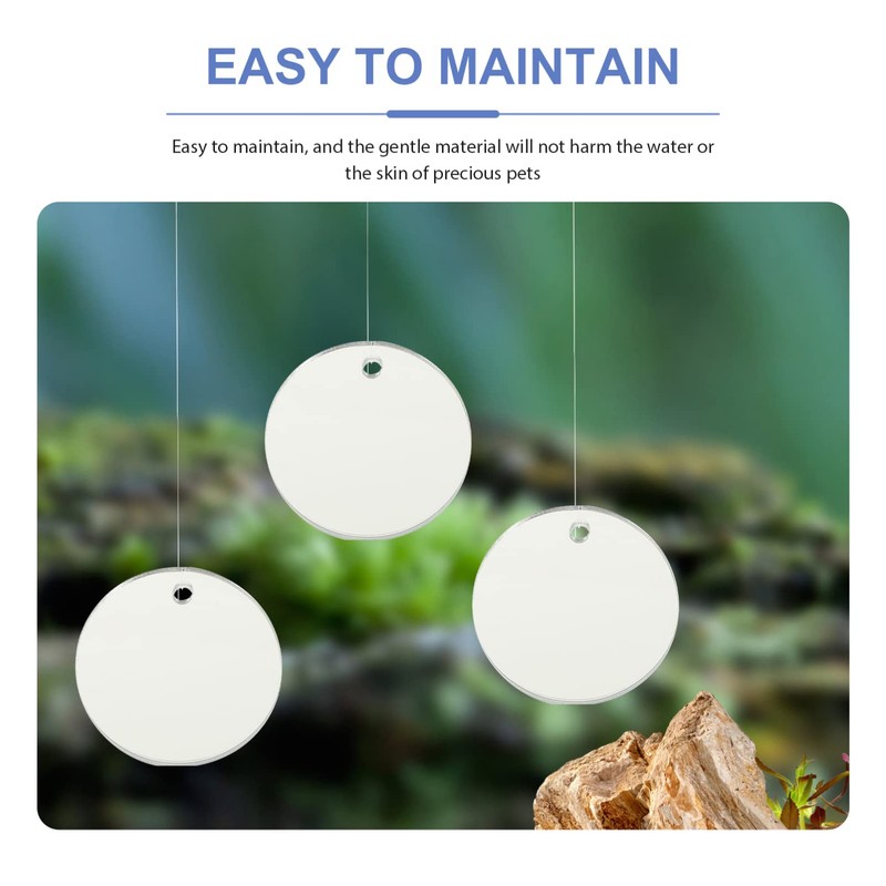 ULTECHNOVO 4pcs Floating Double-Sided Betta Fish Training Mirrors Aquarium Accessories