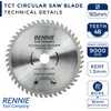 Rennie Tool 165mm x 20mm x 48T TCT Cordless Circular