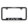Honda Civic White UV Printed Black Plastic License Plate Frame