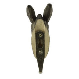 WILDLIFEGARDEN WG518 Donkey Hook - Hand Carved Wooden and Metal Animal Hook - The Pet Collection
