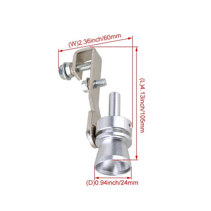 RDEXP Silver Size M/37-48mm Aluminum Alloy Silencer Pipe Whistle Turbo