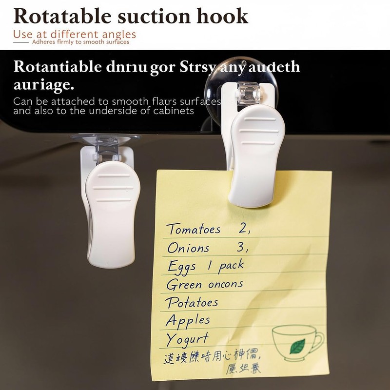 (4 Pack) Suction Cup Hook Clips - Multi-Purpose Non-Trace Wall-Sticking