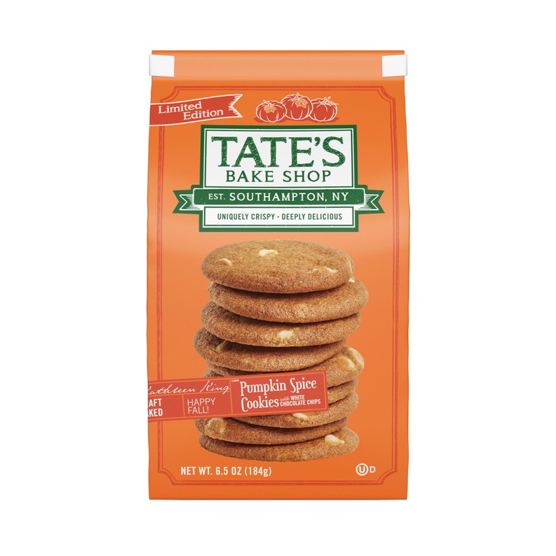 Tate's Bake Shop Pumpkin Spice Cookies, Limited Edition Cookies, 4-6.5
