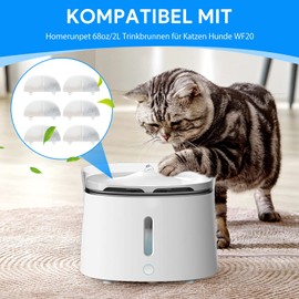 MyfatBOSS WF20 CF20 Cat Fountain Filter, 10 + 10 Pieces Economy Pack, Drinking Fountain Filter for 68 oz/2 L Drinking Fountain, for Cats and Dogs