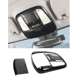 DSWSQ Roof Reading Light Cover Trim Fit for 2011 + Dodge Charger/Durango/Chrysler 300 Interior Accessories Carbon Fiber Reading Lamp Decals Cover Trim Sticker Kit (B)