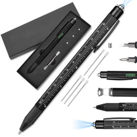 AOOSA Gifts for Men, 8 in 1 Multitool Pen, Cool Gadgets for Men, Birthday Gifts for Him Who Have Everything, Pefect Gift for Dad Husband Boyfriend