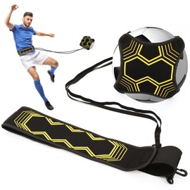 Soccer Kick Back Trainer 2 PCS Adjustable Soccer Juggling Trainer Children's and Adult Training Aids for Shooting Passing Juggling Throwing Volleyball Rugby
