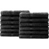 Simpli-Magic Cotton Hand Towels, 16"x27", Black, Not Bleach Proof, 12