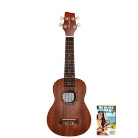 Sawtooth ST-UKE-MS-KIT-1 Mahogany Soprano Ukulele with Quick Start Guide | Mahogany Top, Neck, Back and Sides | Professionally Set Up
